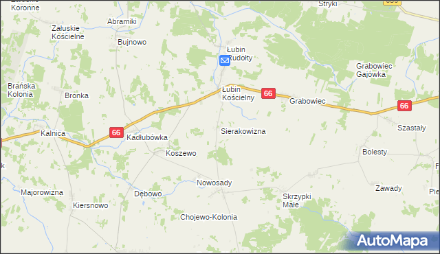 mapa Sierakowizna, Sierakowizna na mapie Targeo