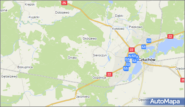 mapa Sieroczyn, Sieroczyn na mapie Targeo