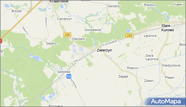 mapa Sierosławice gmina Zwierzyn, Sierosławice gmina Zwierzyn na mapie Targeo