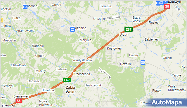 mapa Siestrzeń, Siestrzeń na mapie Targeo