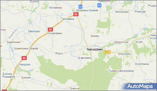 mapa Skarboszewo gmina Naruszewo, Skarboszewo gmina Naruszewo na mapie Targeo