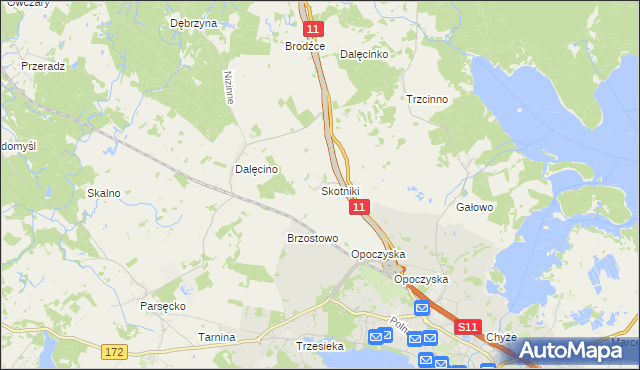 mapa Skotniki gmina Szczecinek, Skotniki gmina Szczecinek na mapie Targeo