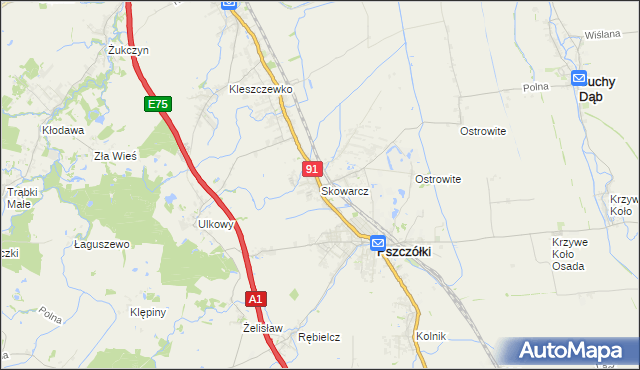 mapa Skowarcz, Skowarcz na mapie Targeo