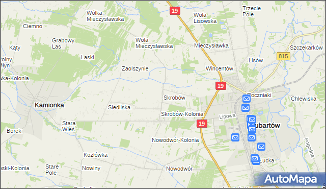 mapa Skrobów, Skrobów na mapie Targeo