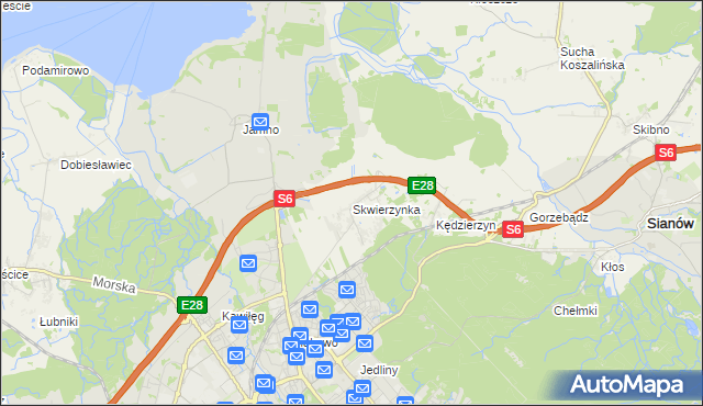 mapa Skwierzynka, Skwierzynka na mapie Targeo