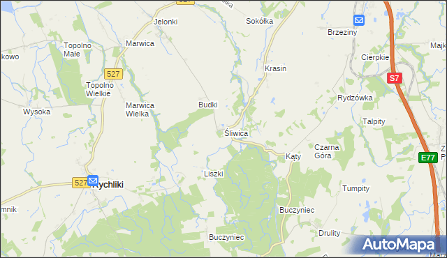 mapa Śliwica, Śliwica na mapie Targeo