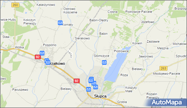 mapa Słomczyce, Słomczyce na mapie Targeo