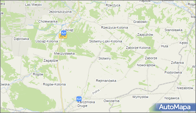 mapa Słotwiny gmina Karczmiska, Słotwiny gmina Karczmiska na mapie Targeo