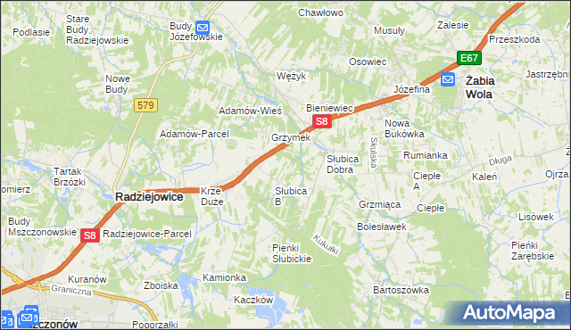 mapa Słubica A, Słubica A na mapie Targeo