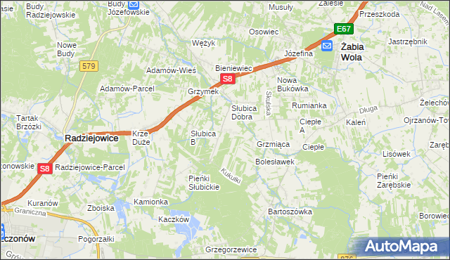 mapa Słubica-Wieś, Słubica-Wieś na mapie Targeo