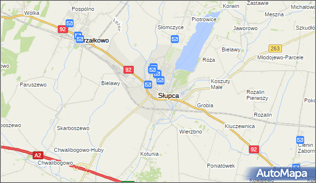 mapa Słupca, Słupca na mapie Targeo