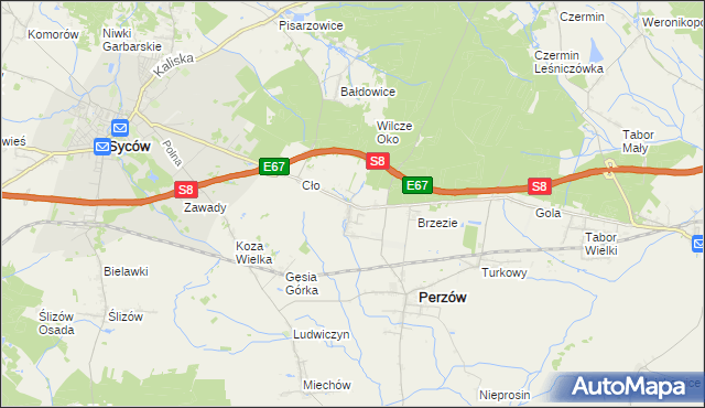 mapa Słupia pod Bralinem, Słupia pod Bralinem na mapie Targeo