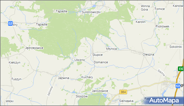 mapa Słupice gmina Łagiewniki, Słupice gmina Łagiewniki na mapie Targeo