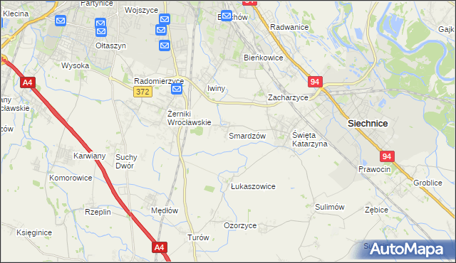 mapa Smardzów gmina Siechnice, Smardzów gmina Siechnice na mapie Targeo