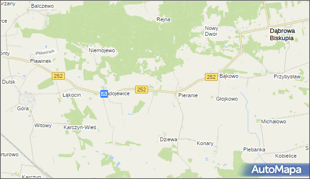 mapa Sobiesiernie gmina Dąbrowa Biskupia, Sobiesiernie gmina Dąbrowa Biskupia na mapie Targeo
