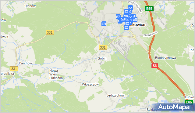 mapa Sobin, Sobin na mapie Targeo
