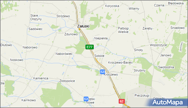 mapa Sobole gmina Załuski, Sobole gmina Załuski na mapie Targeo