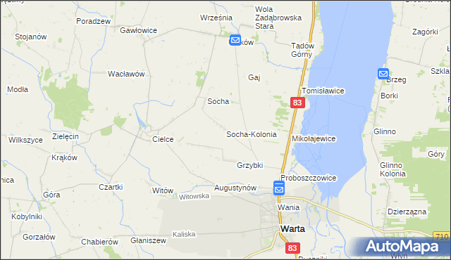 mapa Socha-Kolonia, Socha-Kolonia na mapie Targeo