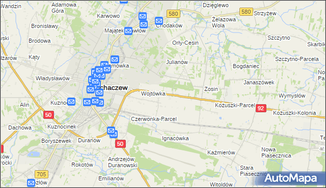 mapa Sochaczew-Wieś, Sochaczew-Wieś na mapie Targeo