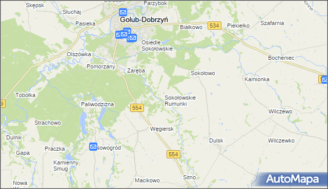 mapa Sokołowskie Rumunki, Sokołowskie Rumunki na mapie Targeo