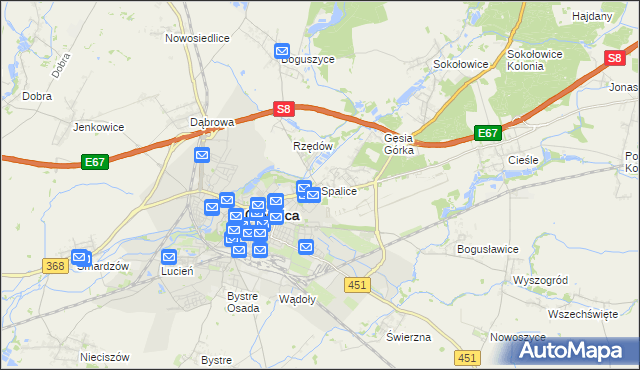 mapa Spalice, Spalice na mapie Targeo