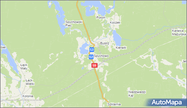 mapa Spychowo, Spychowo na mapie Targeo