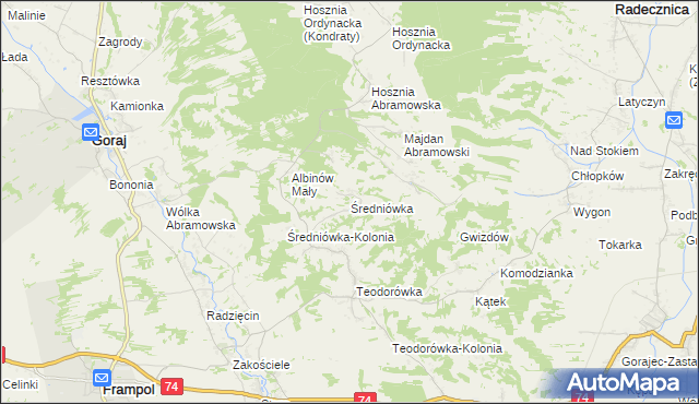 mapa Średniówka, Średniówka na mapie Targeo