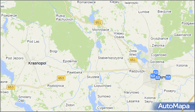 mapa Stabieńszczyzna, Stabieńszczyzna na mapie Targeo