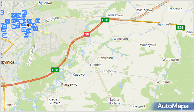 mapa Stanięcino, Stanięcino na mapie Targeo