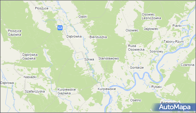mapa Stanisławowo gmina Zbójna, Stanisławowo gmina Zbójna na mapie Targeo