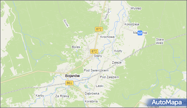 mapa Stany gmina Bojanów, Stany gmina Bojanów na mapie Targeo