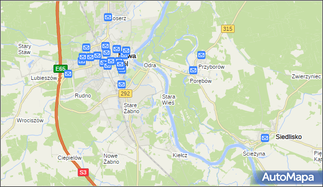 mapa Stara Wieś gmina Nowa Sól, Stara Wieś gmina Nowa Sól na mapie Targeo