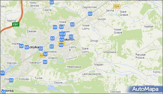 mapa Stare Lipiny, Stare Lipiny na mapie Targeo