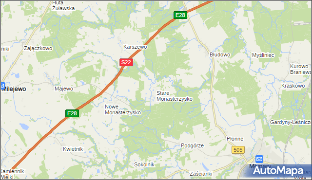 mapa Stare Monasterzysko, Stare Monasterzysko na mapie Targeo