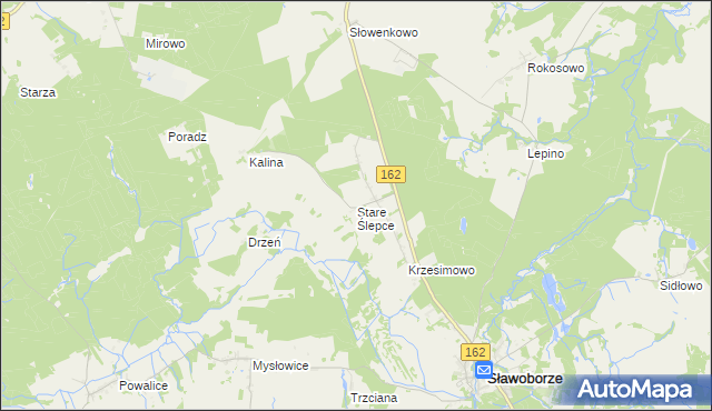 mapa Stare Ślepce, Stare Ślepce na mapie Targeo