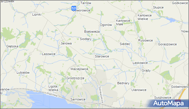 mapa Starowice gmina Otmuchów, Starowice gmina Otmuchów na mapie Targeo