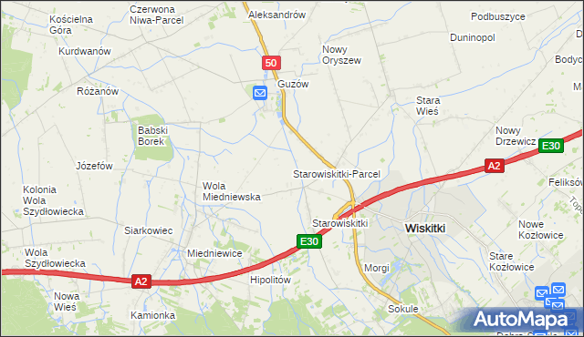 mapa Starowiskitki-Parcel, Starowiskitki-Parcel na mapie Targeo