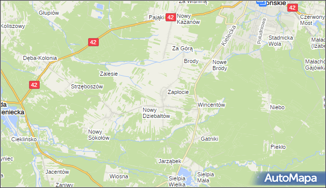 mapa Stary Dziebałtów, Stary Dziebałtów na mapie Targeo