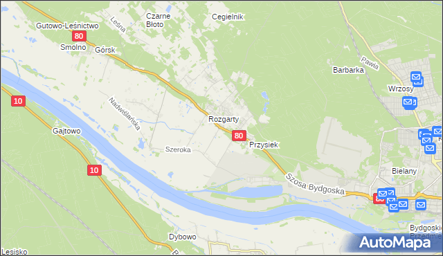 mapa Stary Toruń, Stary Toruń na mapie Targeo