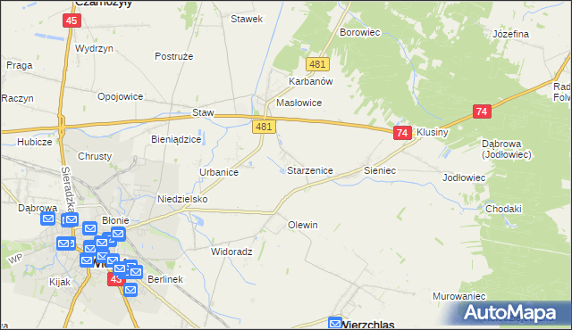 mapa Starzenice, Starzenice na mapie Targeo