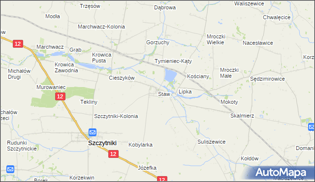 mapa Staw gmina Szczytniki, Staw gmina Szczytniki na mapie Targeo