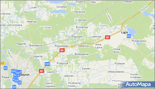 mapa Stefanów gmina Gostynin, Stefanów gmina Gostynin na mapie Targeo
