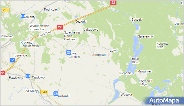 mapa Sternowo, Sternowo na mapie Targeo