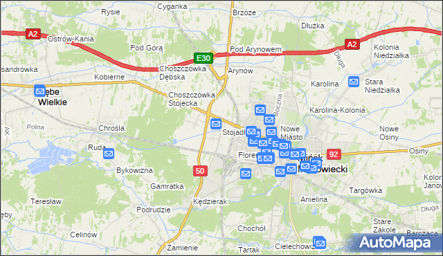 mapa Stojadła, Stojadła na mapie Targeo