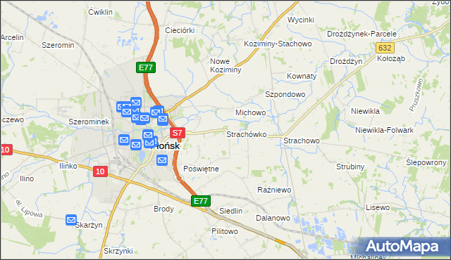 mapa Strachówko, Strachówko na mapie Targeo