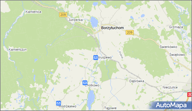 mapa Struszewo, Struszewo na mapie Targeo