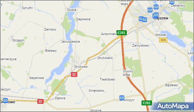 mapa Strykówko, Strykówko na mapie Targeo