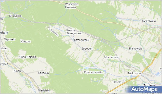 mapa Strzegom gmina Rytwiany, Strzegom gmina Rytwiany na mapie Targeo