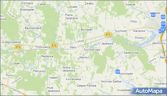 mapa Suchostruga, Suchostruga na mapie Targeo