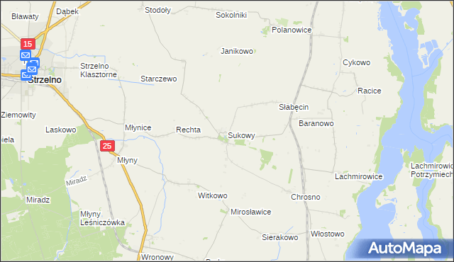 mapa Sukowy, Sukowy na mapie Targeo